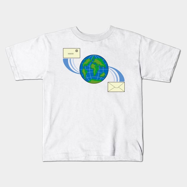 Icon Email Globe Retro Kids T-Shirt by retrovectors